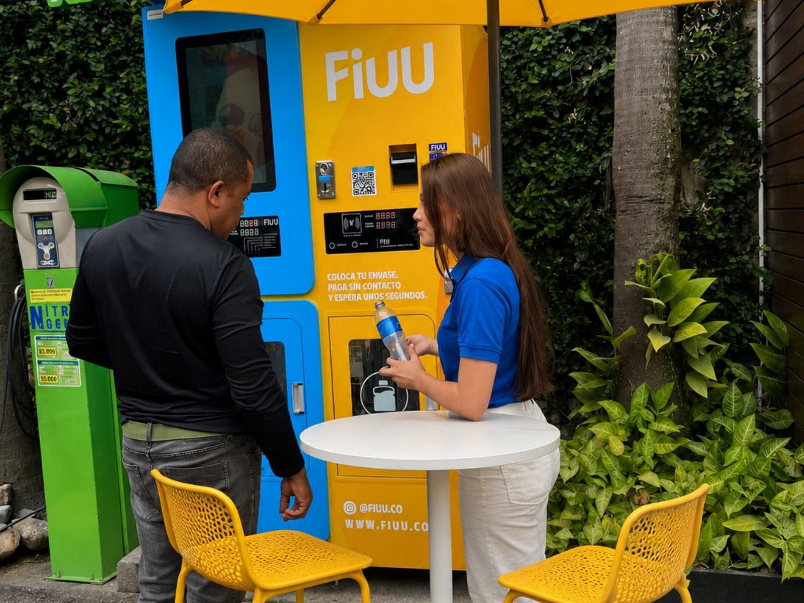 Personas pasando frente a un local con alto flujo